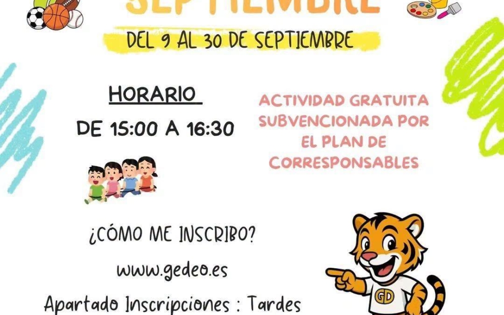 INSCRIPCIONES ABIERTAS PARA LAS TARDES LÚDICAS DE SEPTIEMBRE
